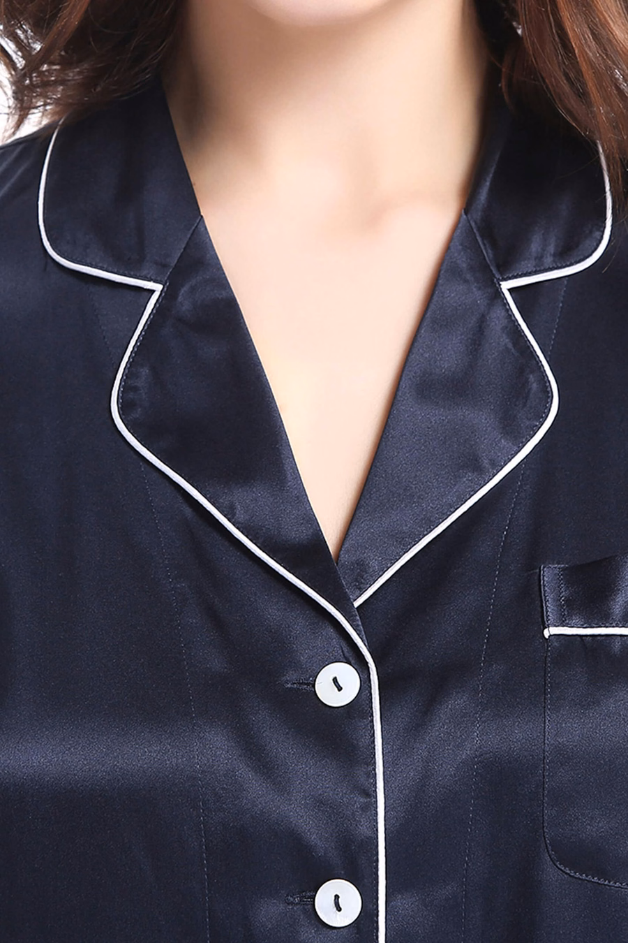Chic Trimmed vrouwen Zijde Pyjama Set