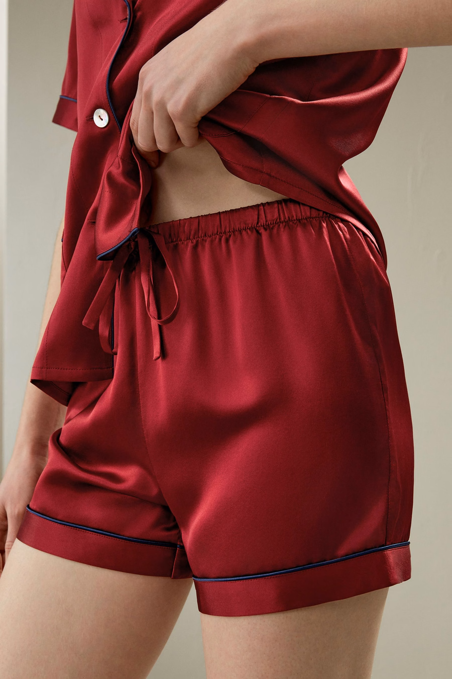 Vrouwen Zijde Pyjama Set