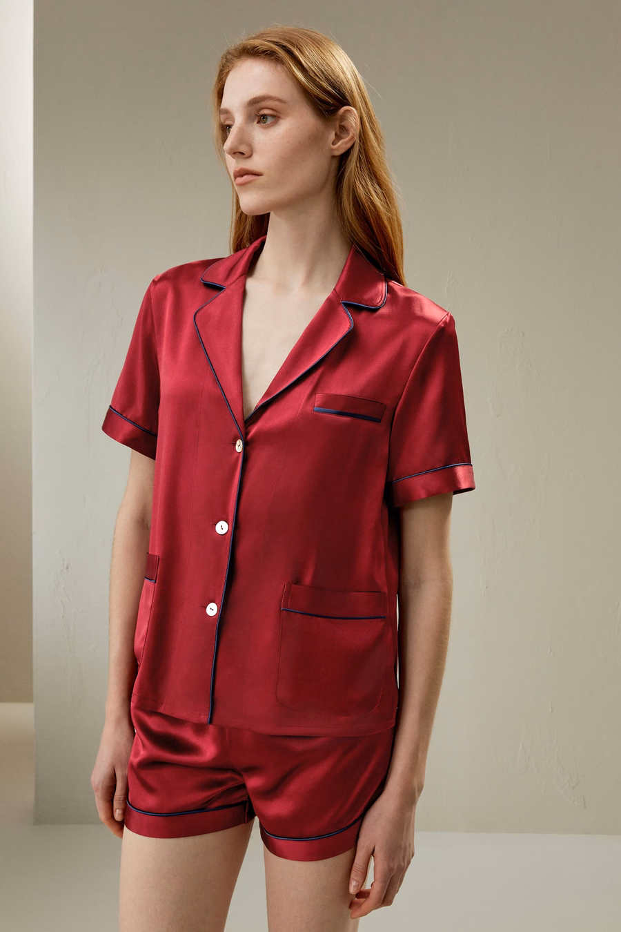 Vrouwen Zijde Pyjama Set