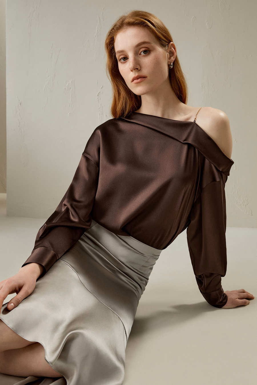 zijde asymmetrische fishtail rok