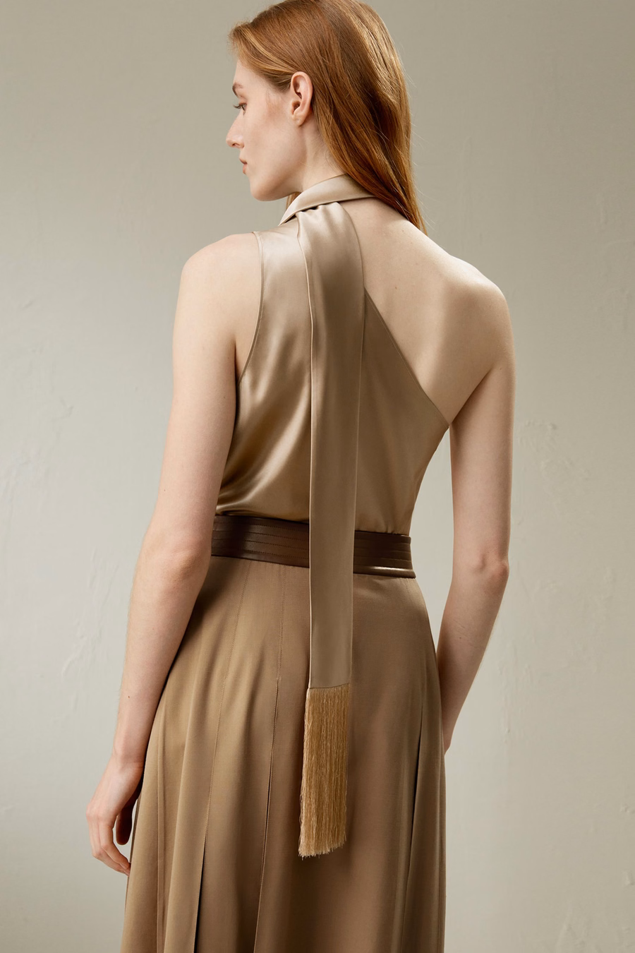One-Shoulder Avond Watershine Zijde Top