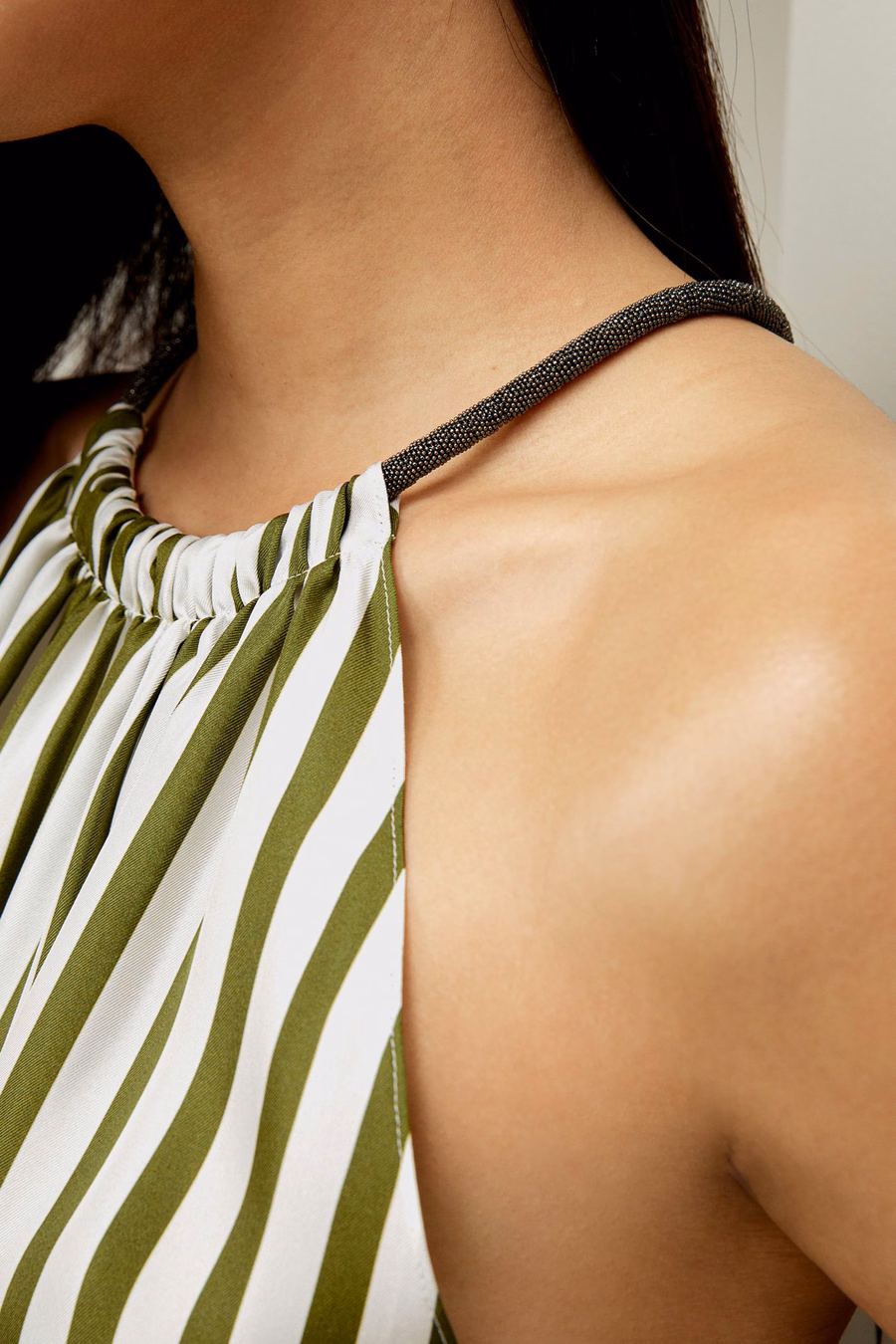 Silk Twill Halter Neck Top