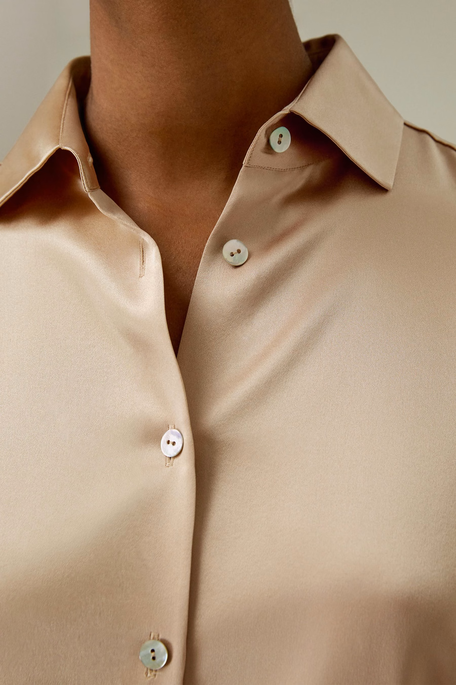 Verspreide Kraag Zijde Shirt
