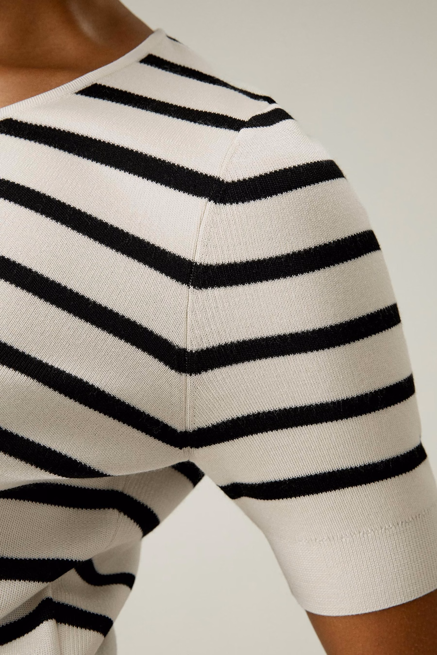 Zijde Gestreepte Cropped Brei Top
