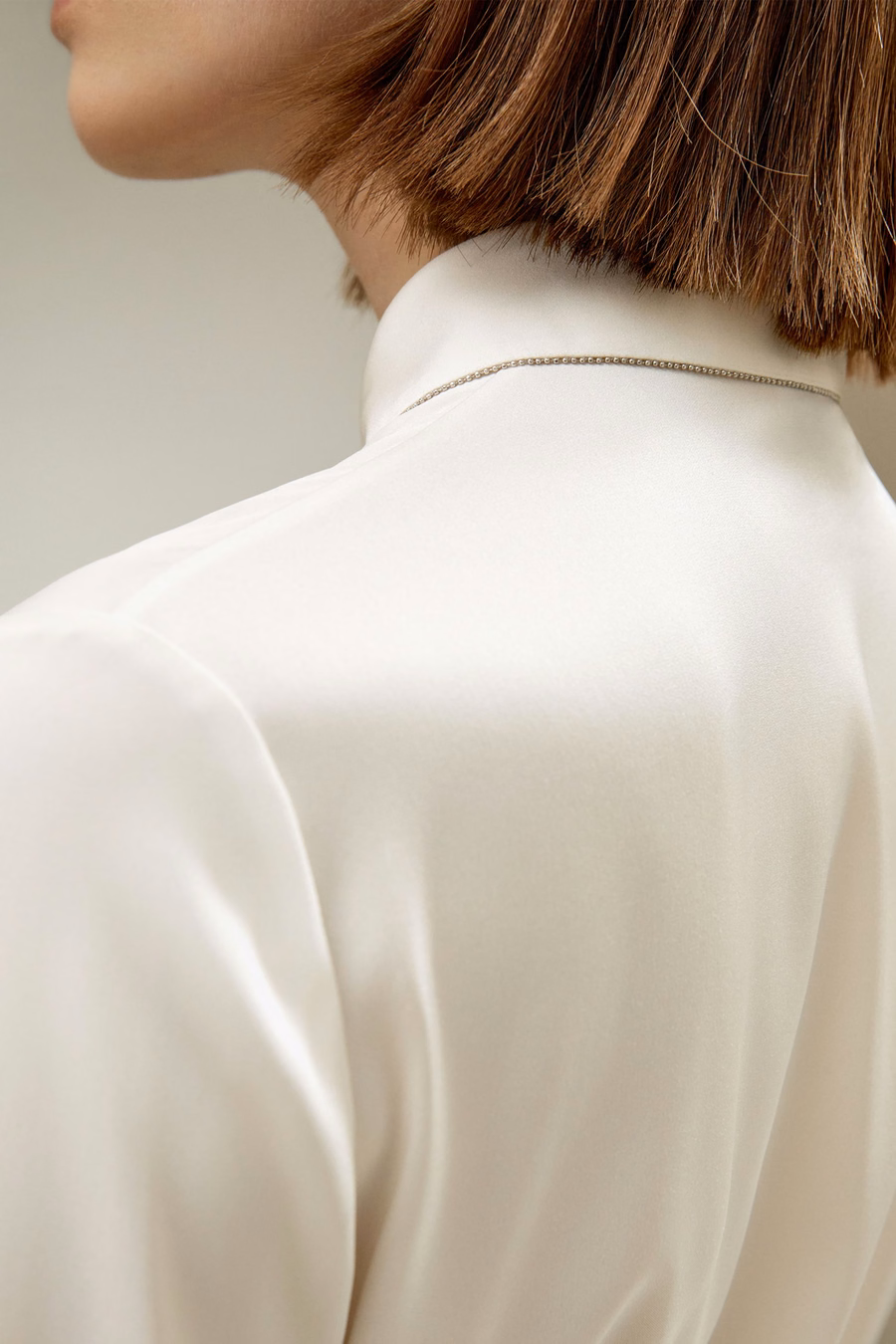 Beaded Chain Zijde Shirt