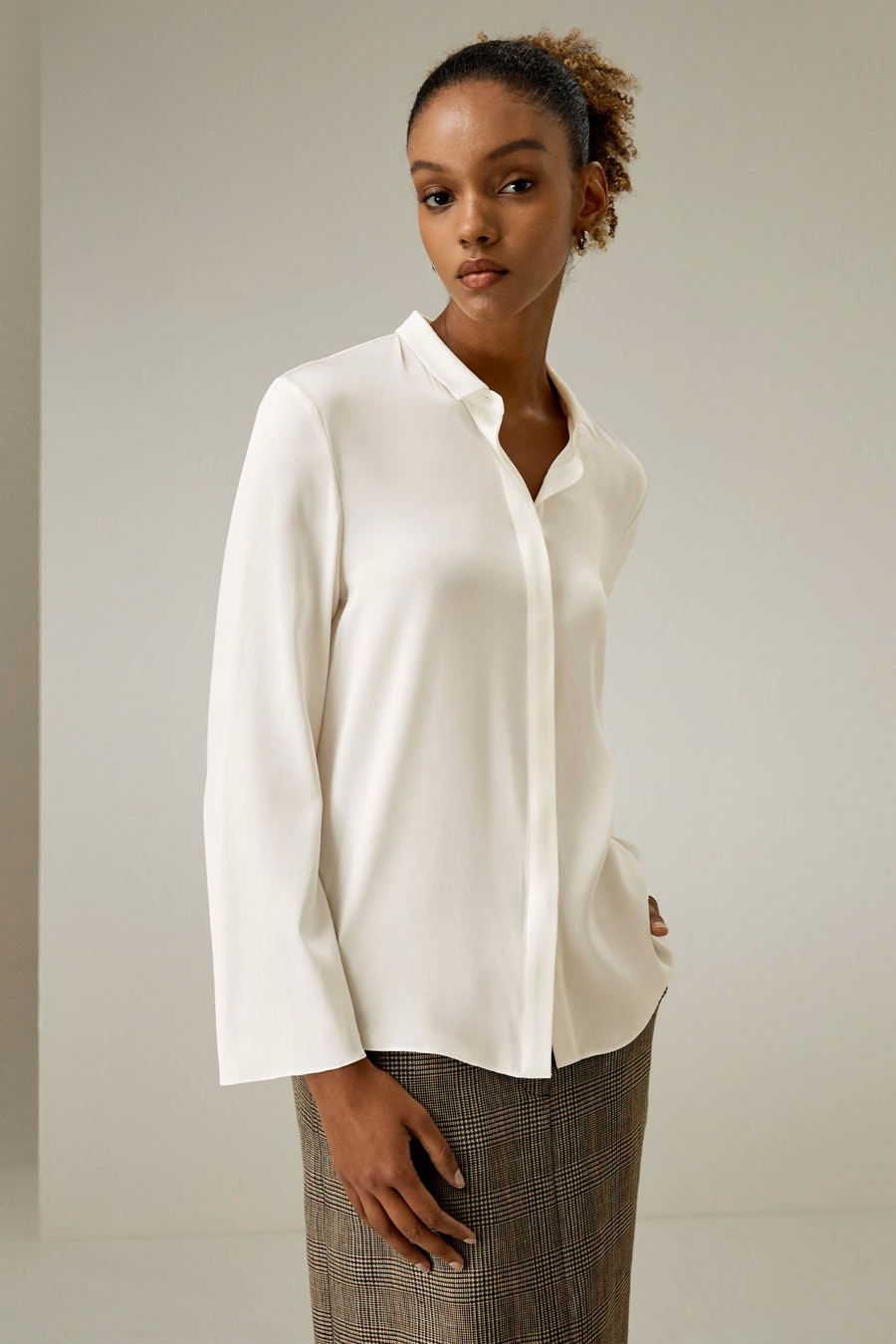 Classic Collar Zijde Shirt