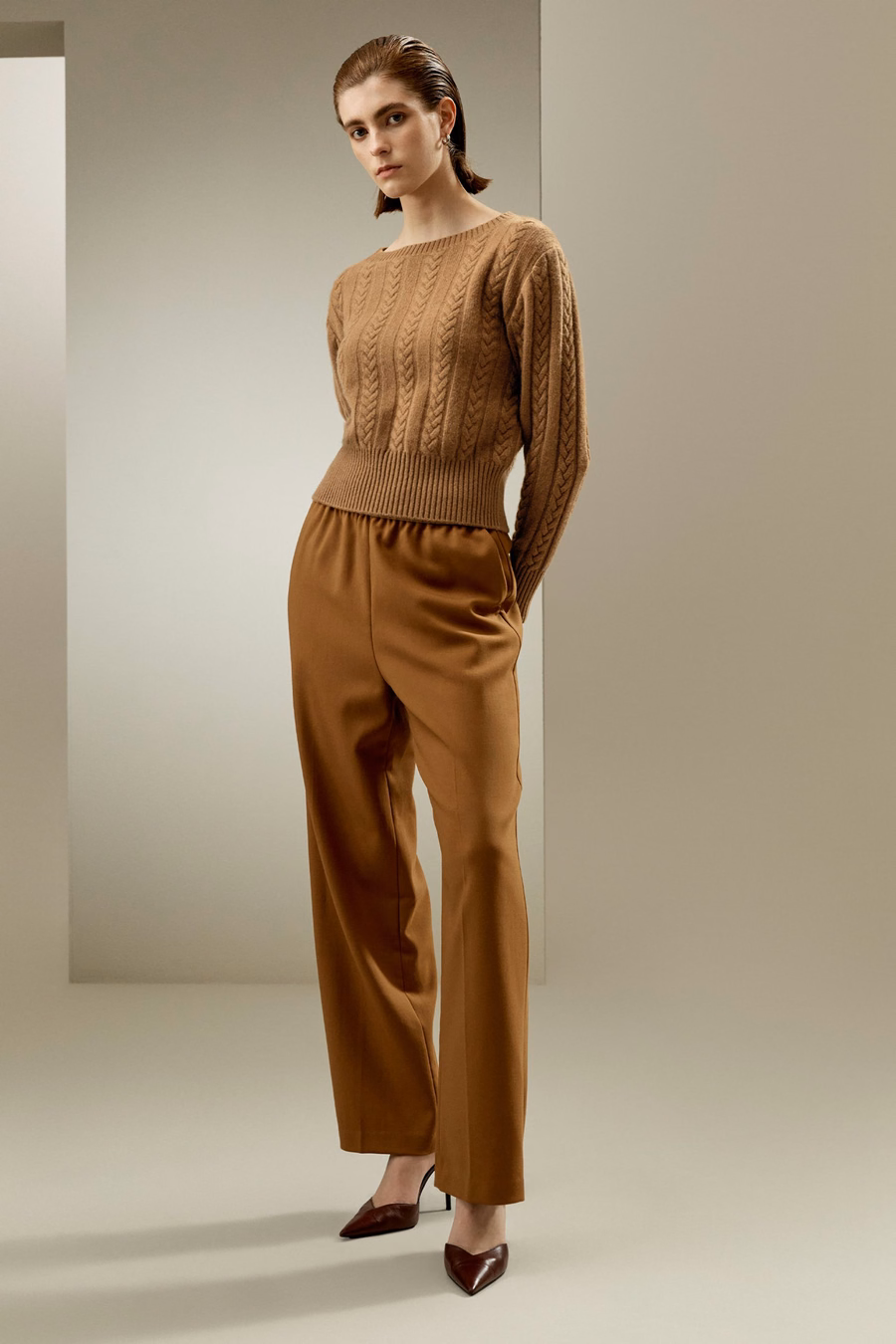 Pure kasjmier drop shoulder trui