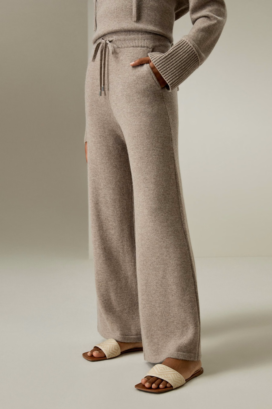 Merino Wol Jersey Wijde-Pijpen Broek