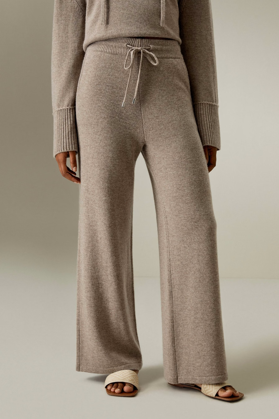 Merino Wol Jersey Wijde-Pijpen Broek