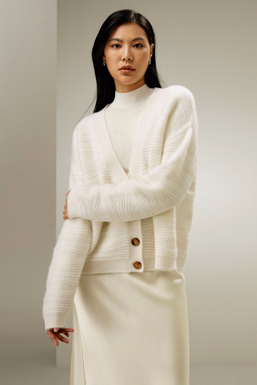 Water Ripple Cashmere Cardigan