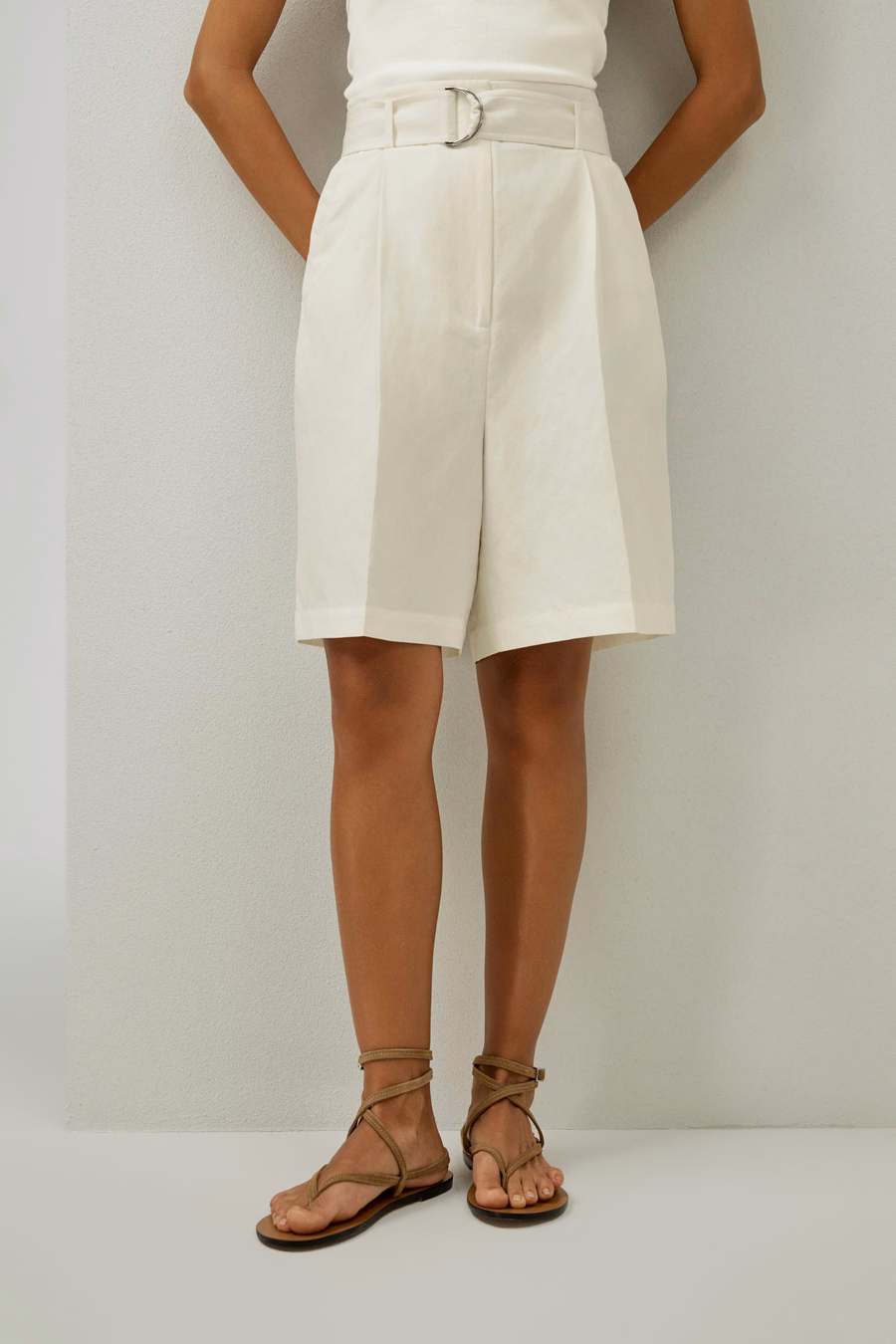 Chic Zijde-Linnenmix Bermuda Shorts