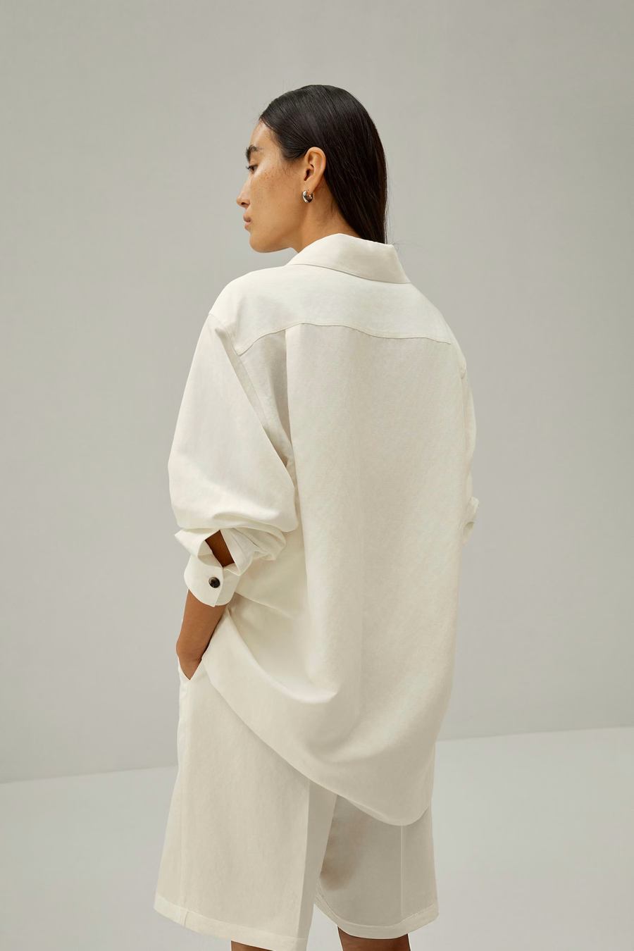 Oversized Silk-Linen Blend Shirt