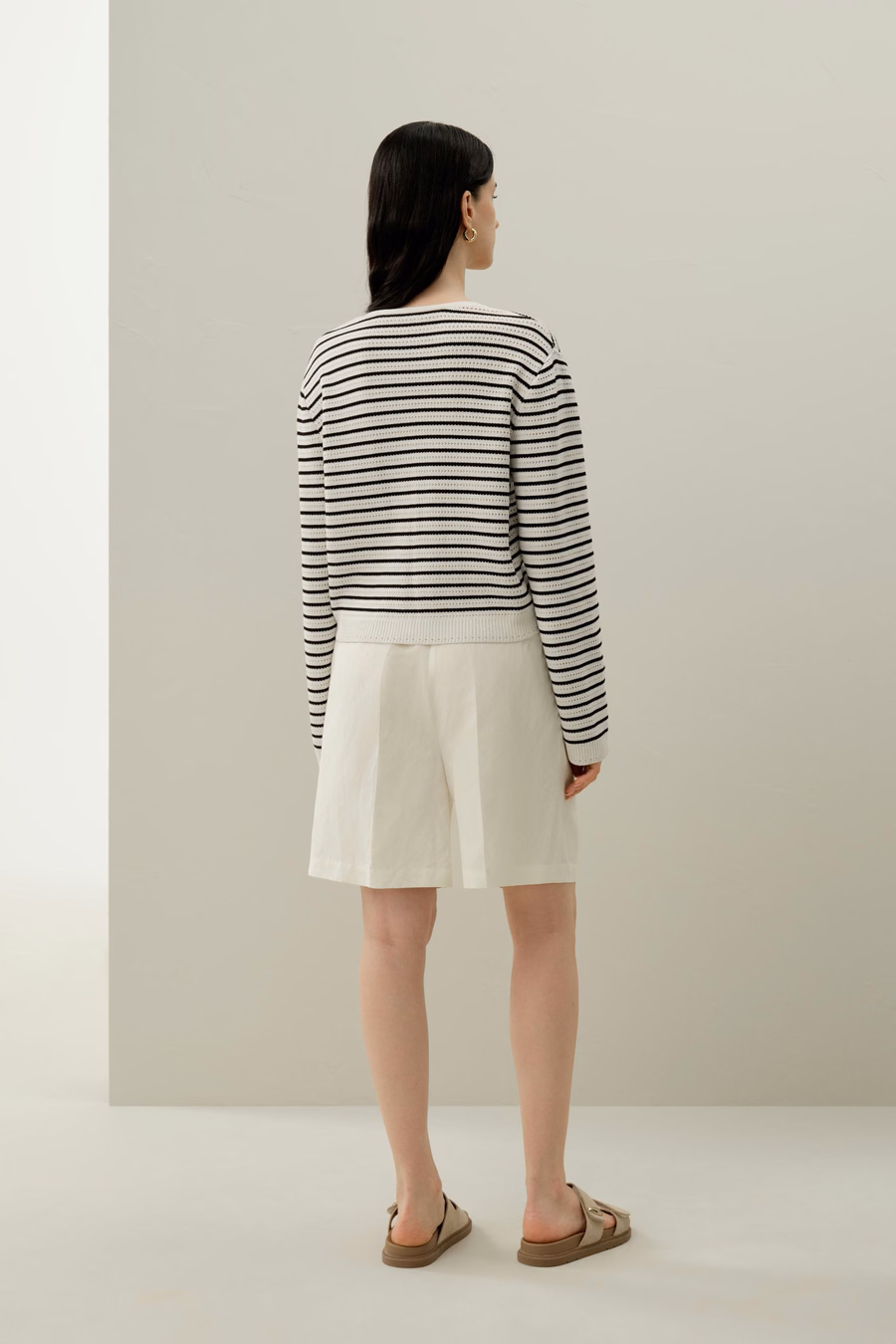 Toscana Gestreepte Pointelle Cardigan