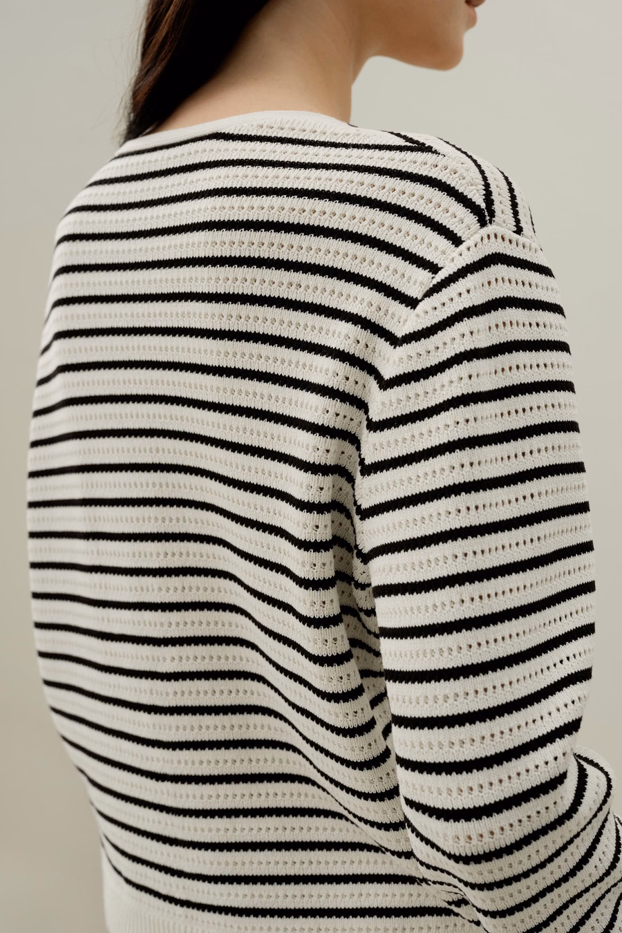 Toscana Gestreepte Pointelle Cardigan