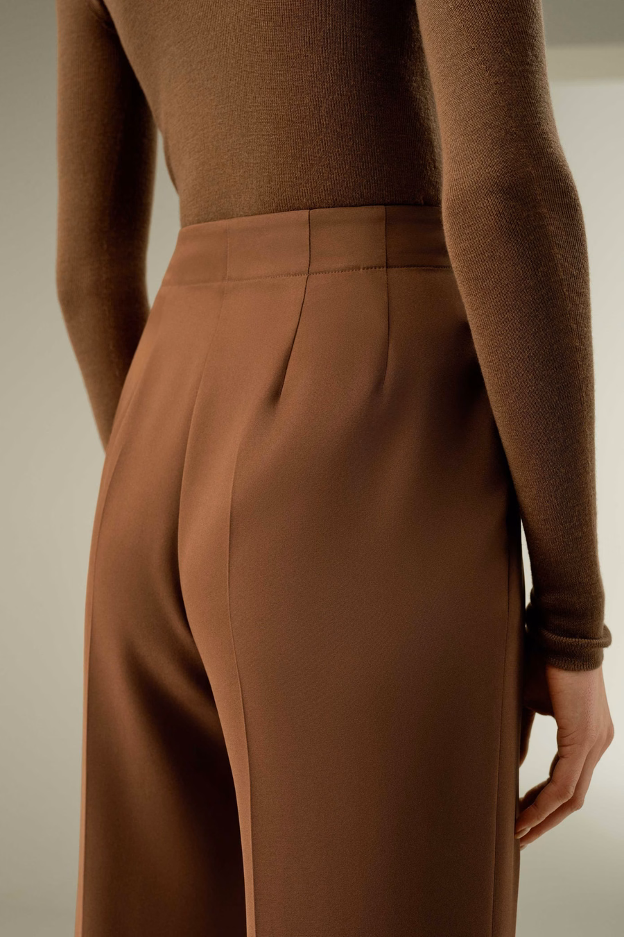 Minimalistische Zijde Crêpe Broek