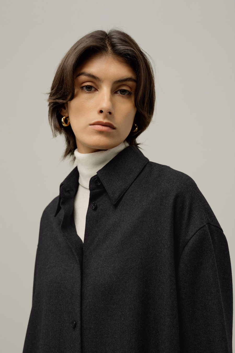 Zijde-Wol Overmaat Warm Shirt