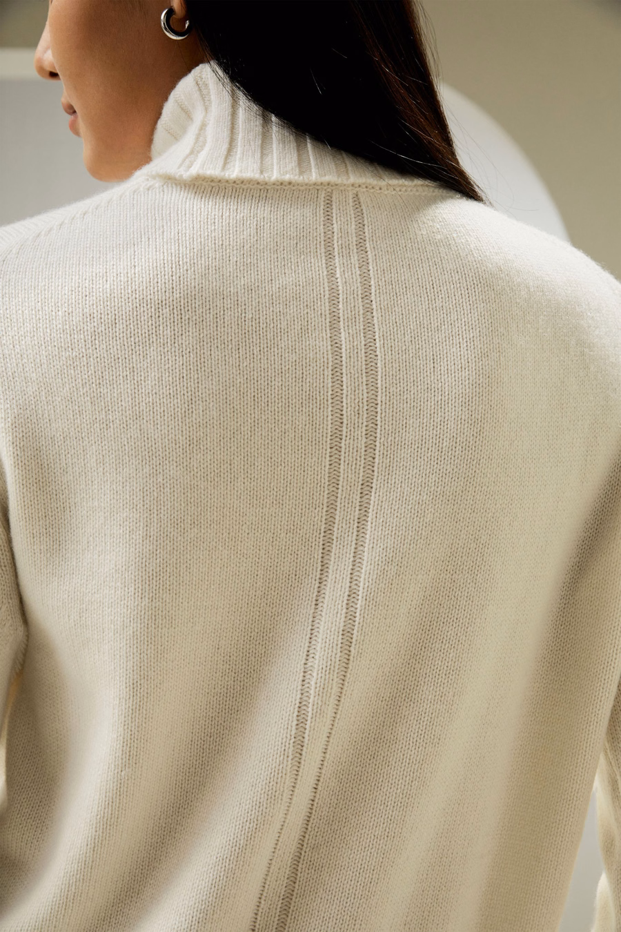 Turtleneck Sweater met Rib Hemlinie