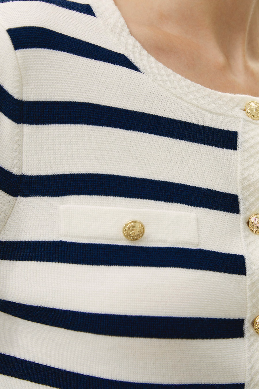 Gariana Gestreepte Wol Cardigan