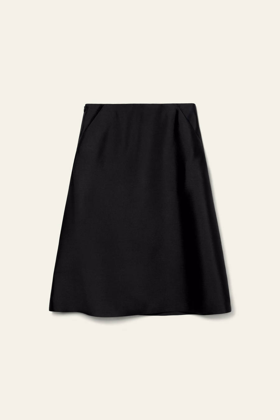Hoog-Taille Gestructureerde Zijde-Wol Rok
