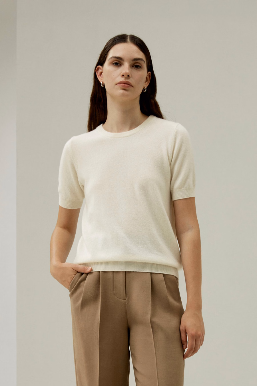 Crew Neck Basic Knit Top