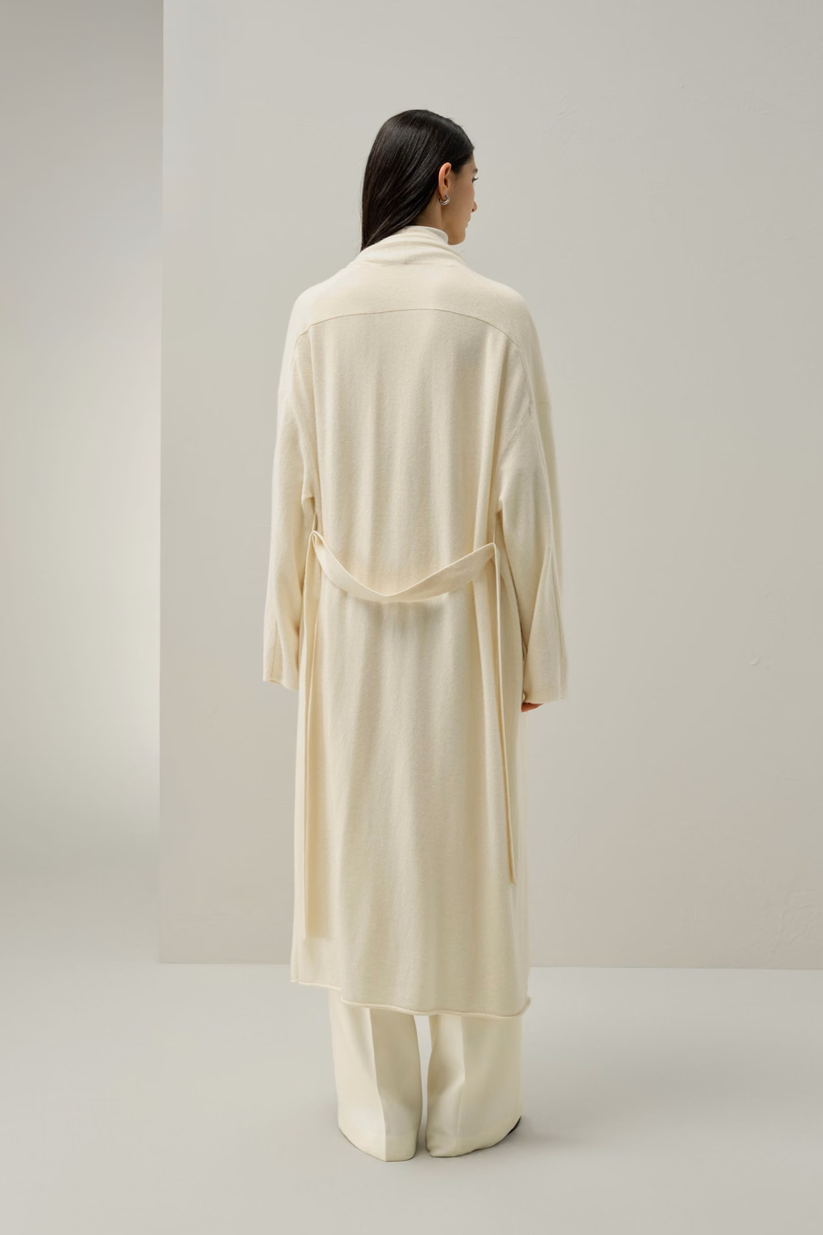 Kalf-lange cashmere cardigan