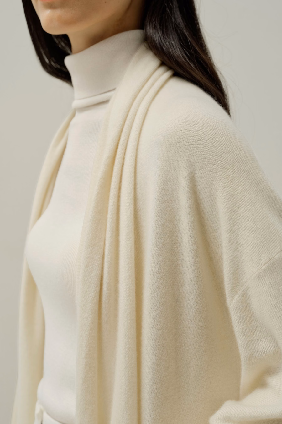 Kalf-lange cashmere cardigan