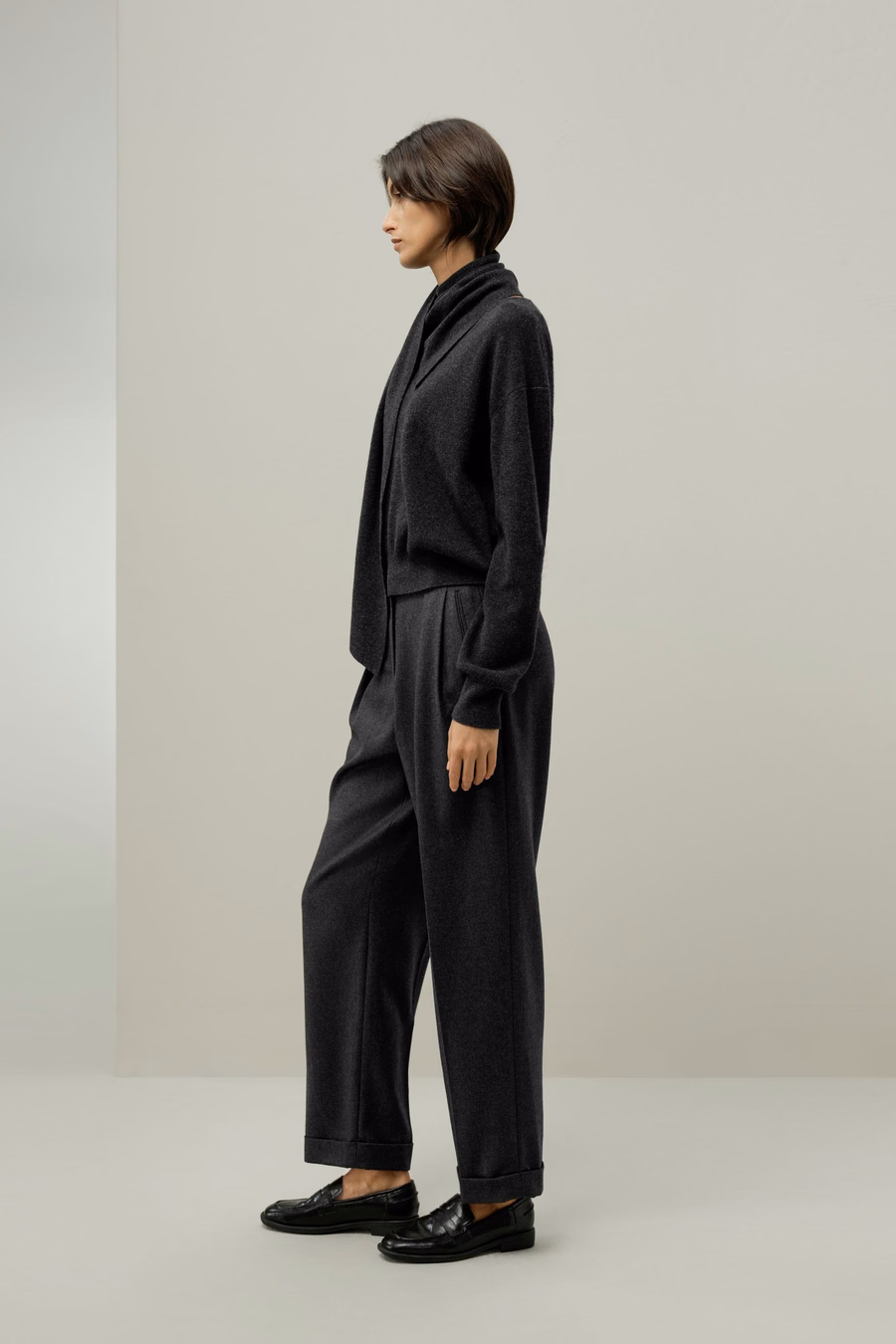 Bowtie Collar Wool-Cashmere Sweater