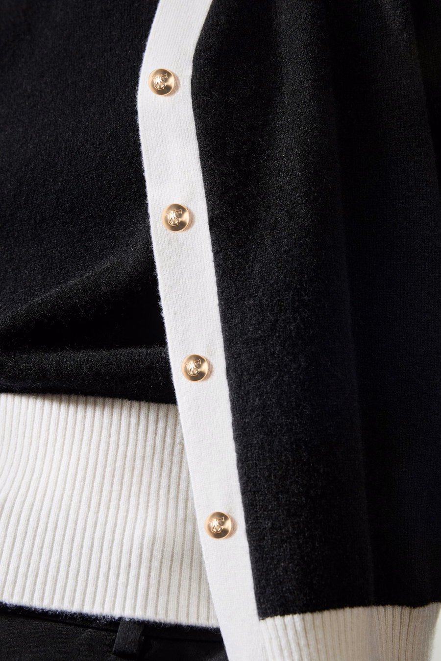 Gemini Kasjmier Cardigan met Contrasterende Zoom