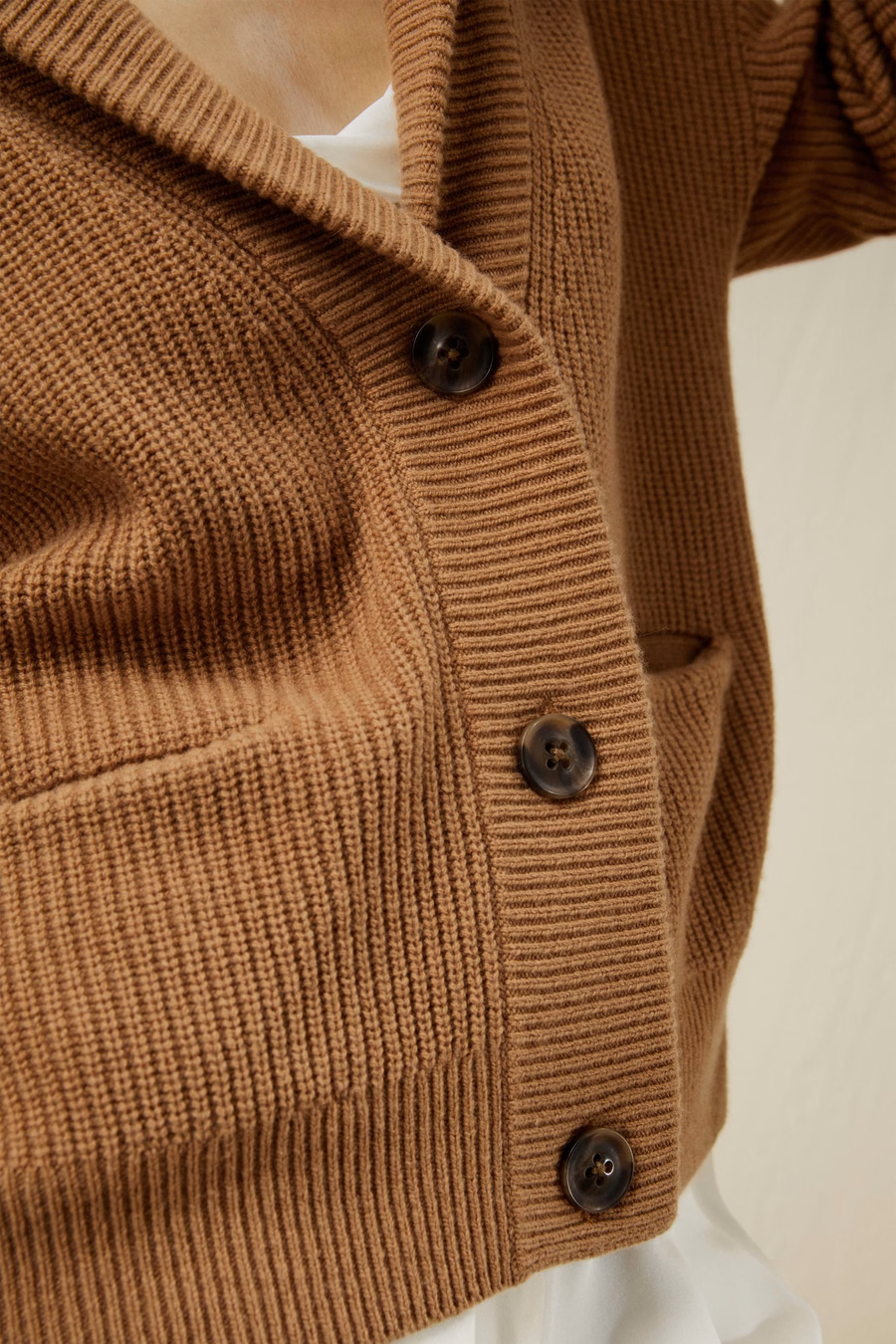 Wool-Cashmere Blend Shawl Collar Cardigan