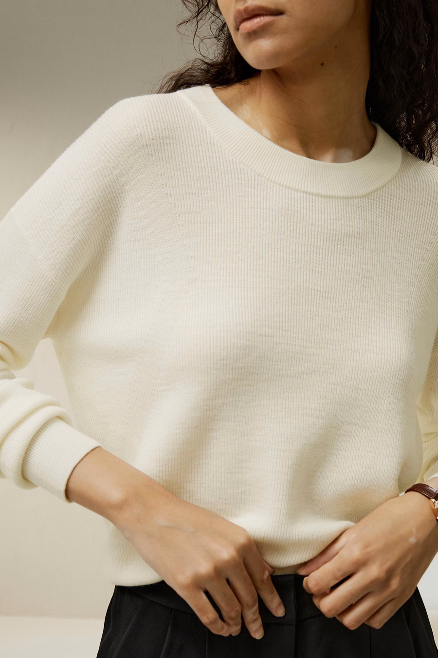 Ultra-fijne Merino Woll Crewneck Sweater