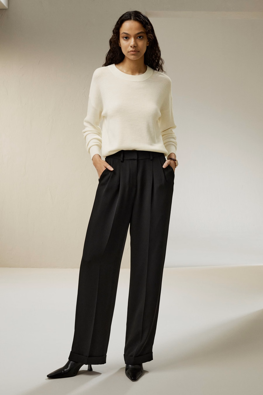 Ultra-fijne Merino Woll Crewneck Sweater