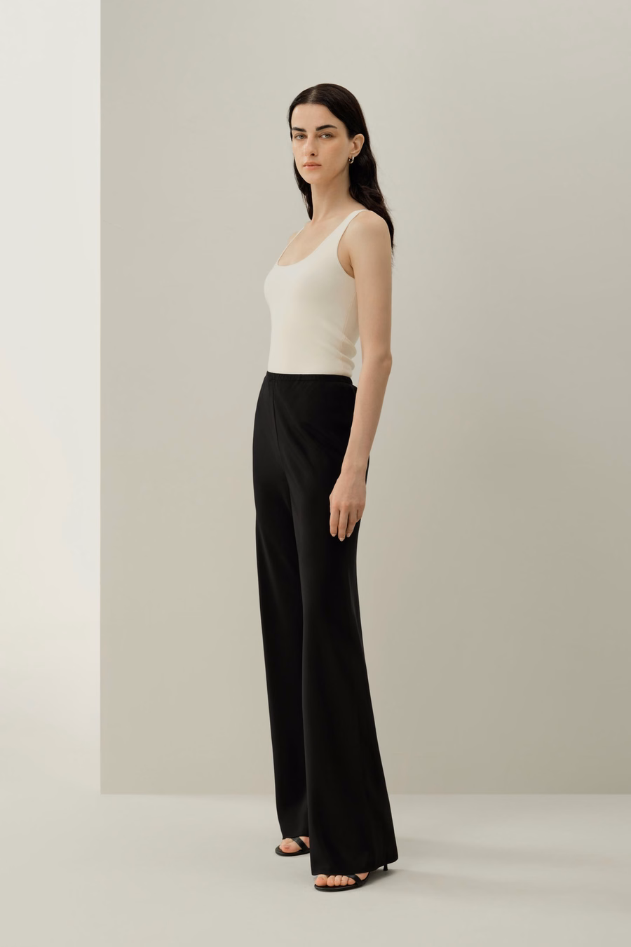 Bias Cut Straight Leg Silk Pants
