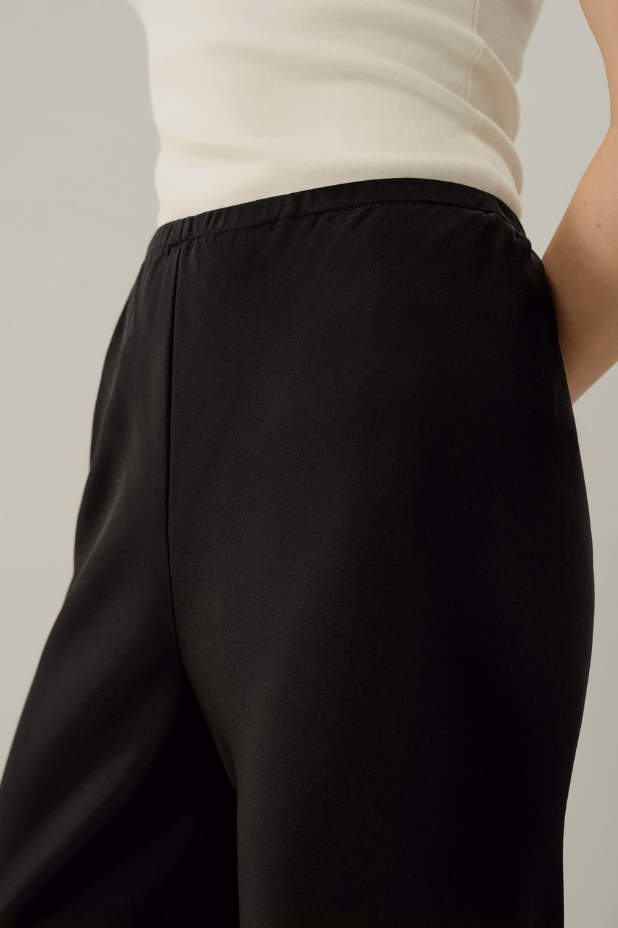 Bias Cut Straight Leg Silk Pants