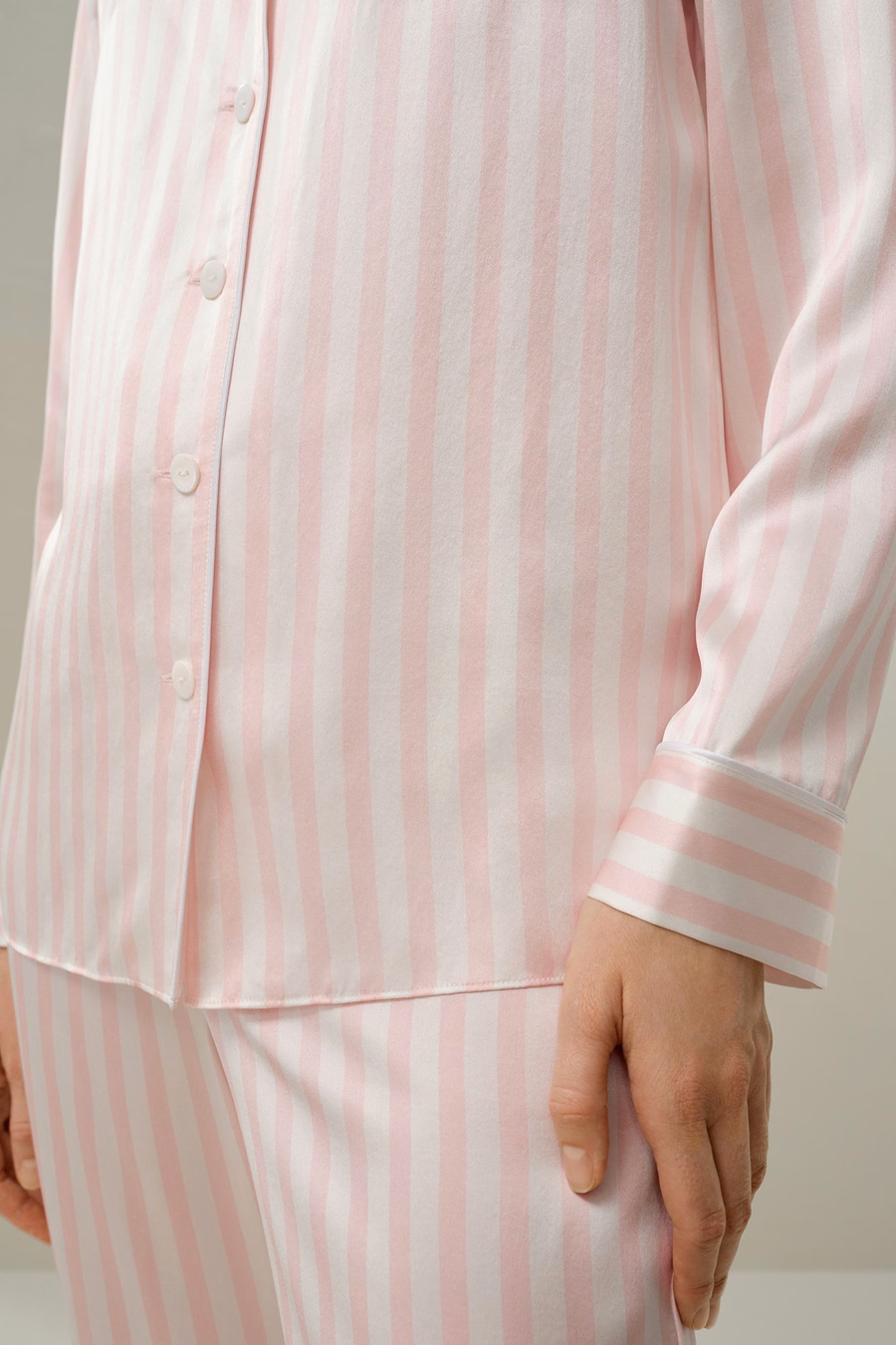 Gestreepte Charmeuse Pyjama Set