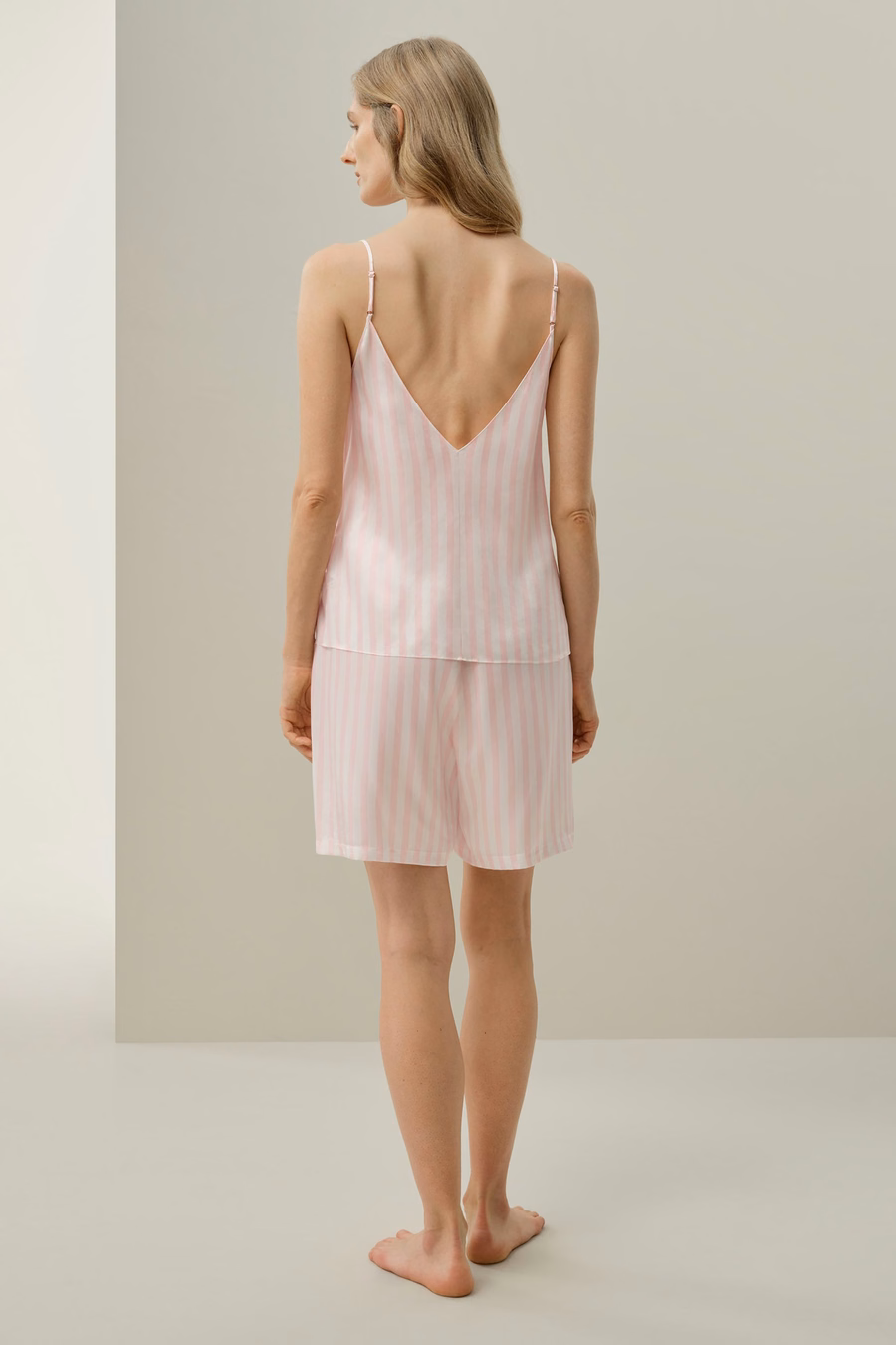 Gestreept Charmeuse Camisole Set