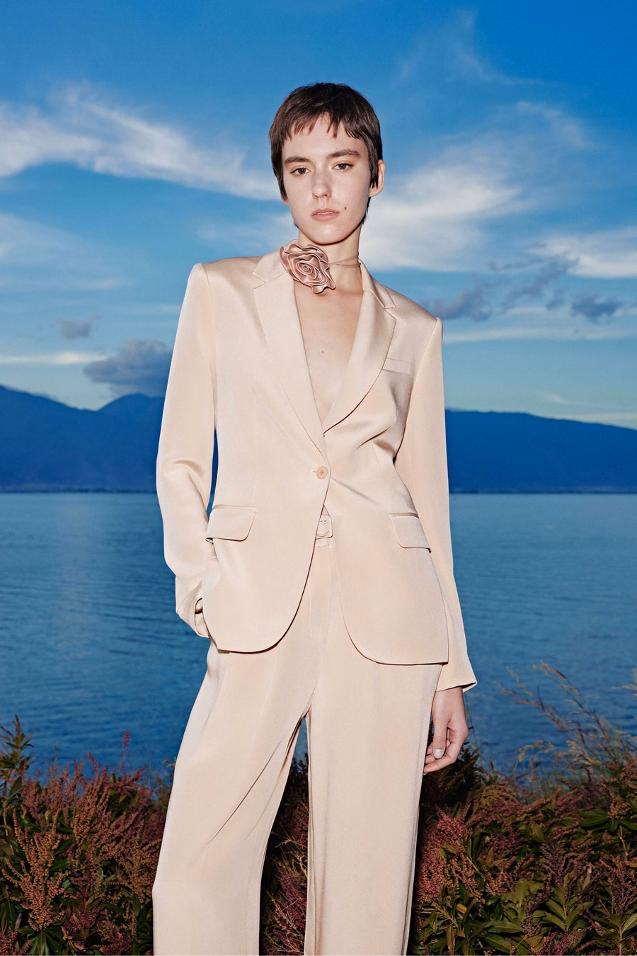 Mahogany Rose Silk Blazer
