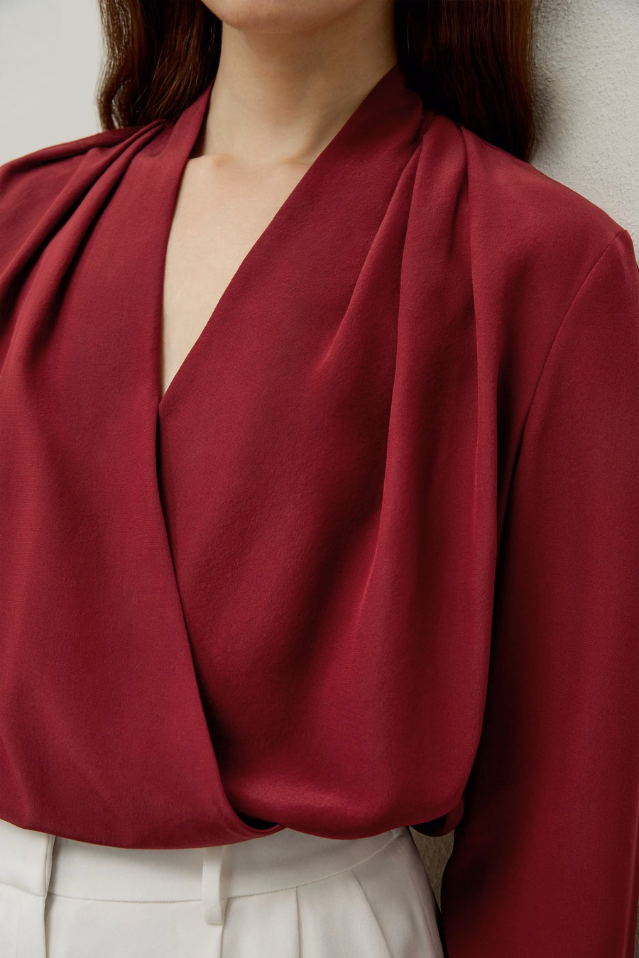 Silk Crêpe de Chine Blouse met lange mouwen