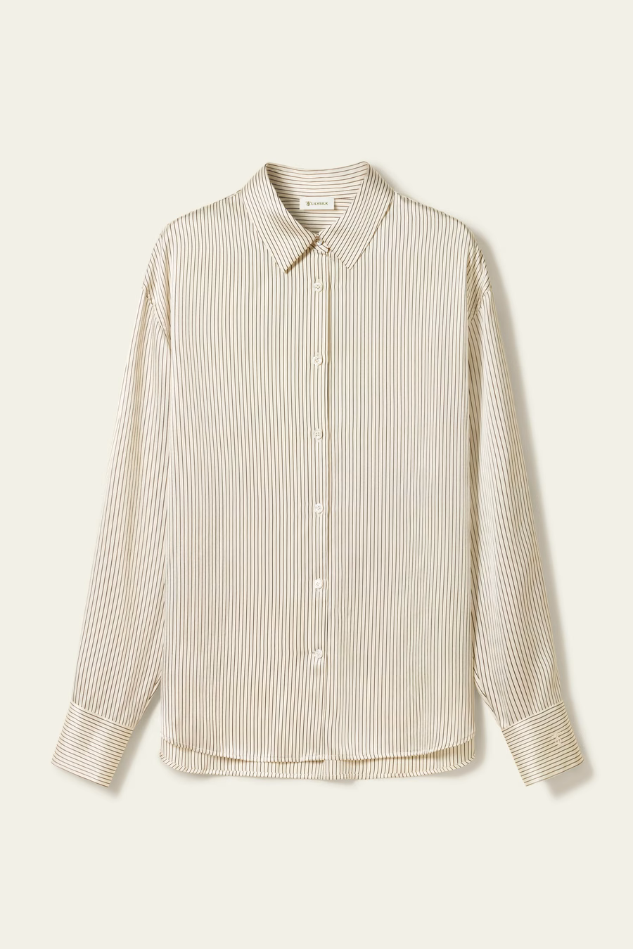 Silk Charmeuse Pinstripe Shirt