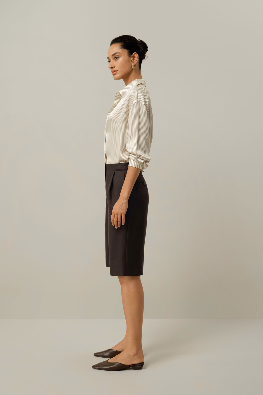 Silk Charmeuse Pinstripe Shirt