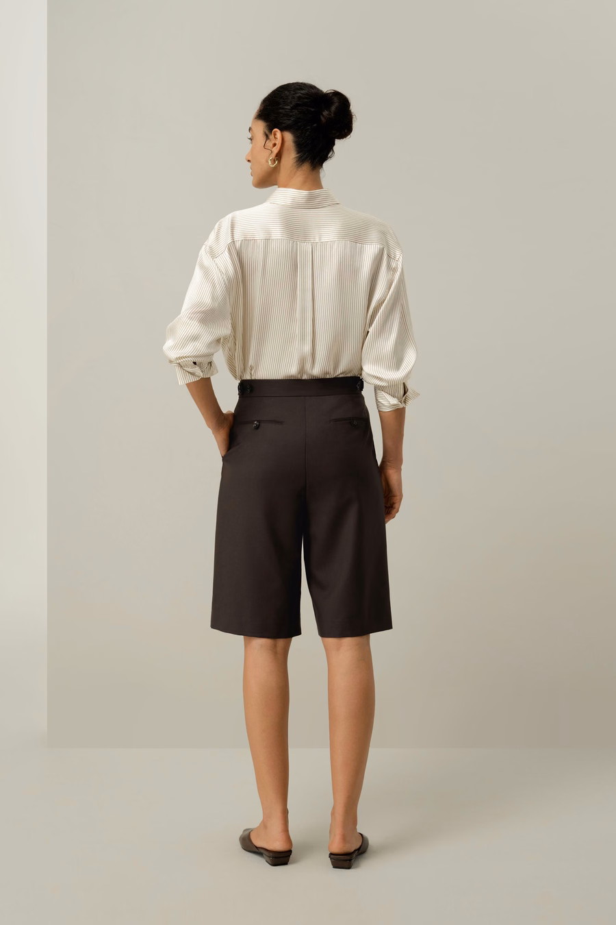 Silk Charmeuse Pinstripe Shirt