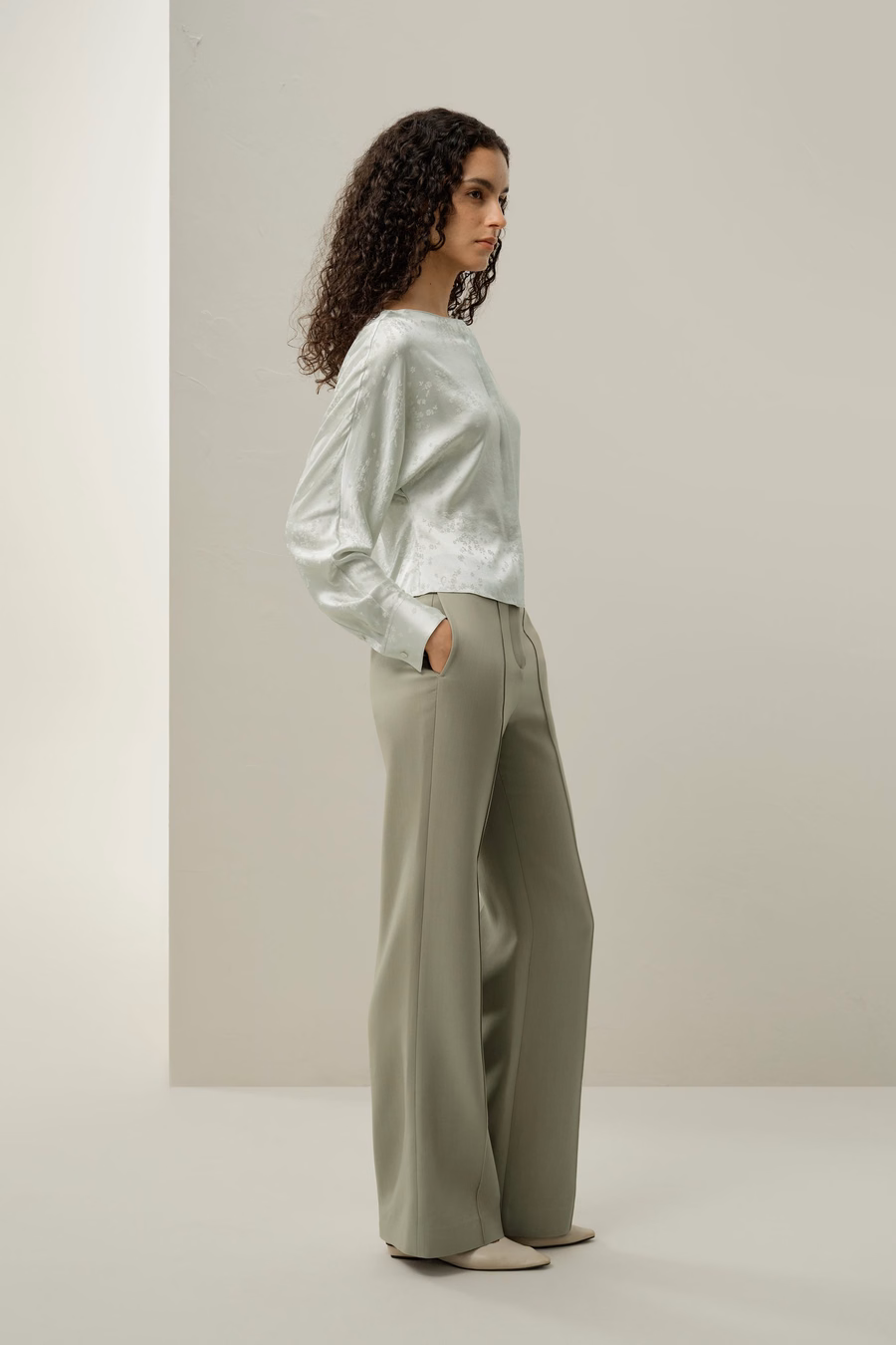 YING jacquard zijde blouse
