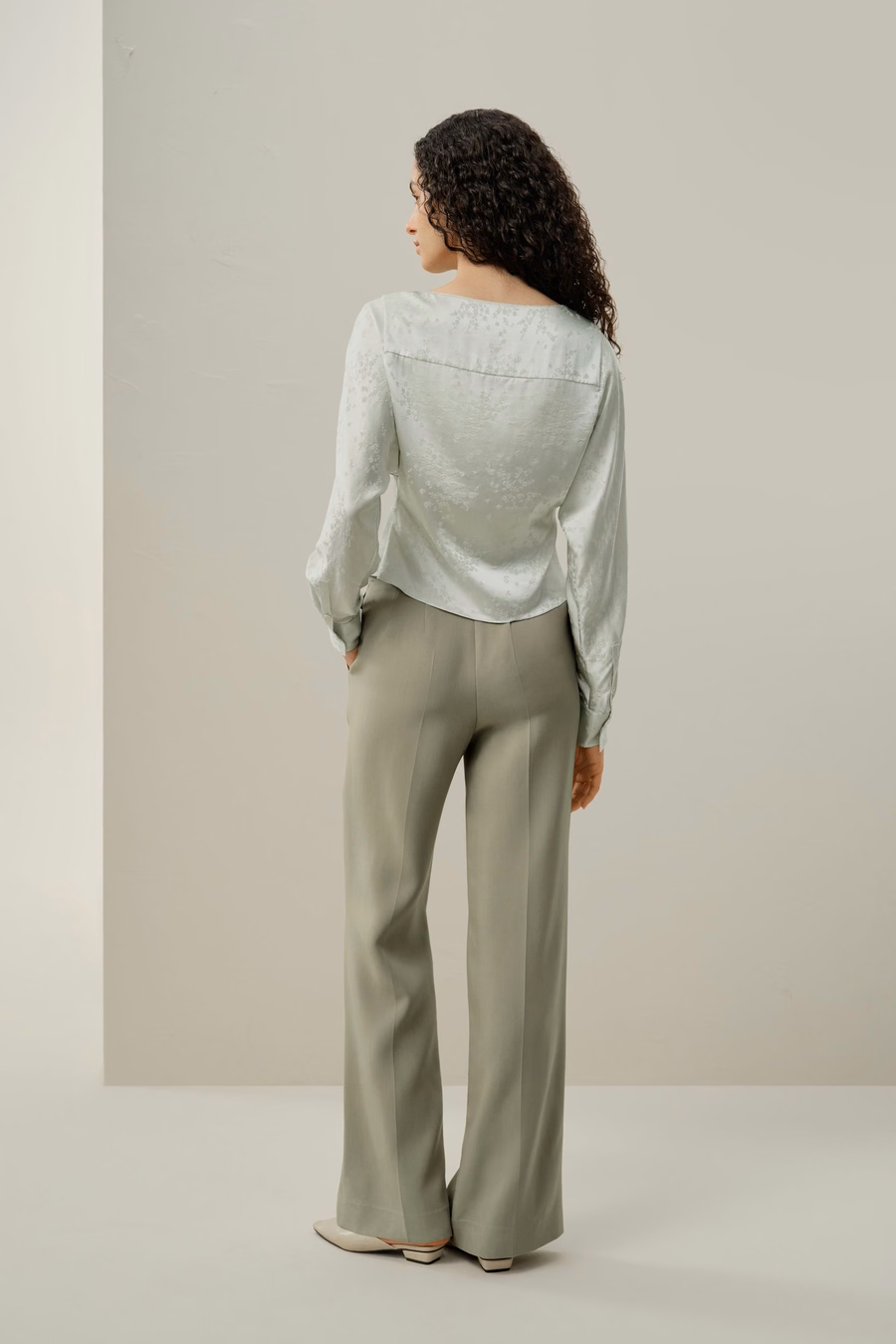 YING jacquard zijde blouse