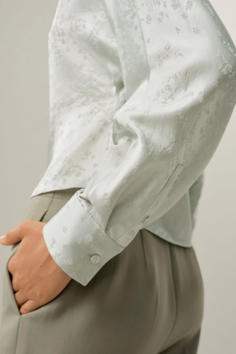 YING jacquard zijde blouse