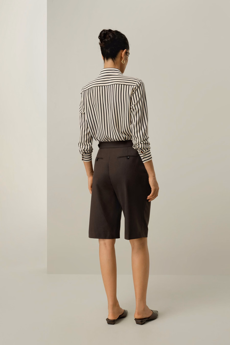 Gestreepte Zijde Blouse