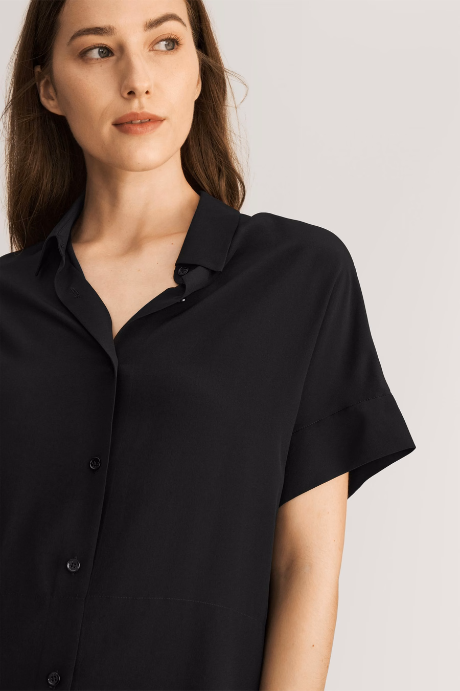 Casual Kort Mouwloos Losse Zijden T-shirt