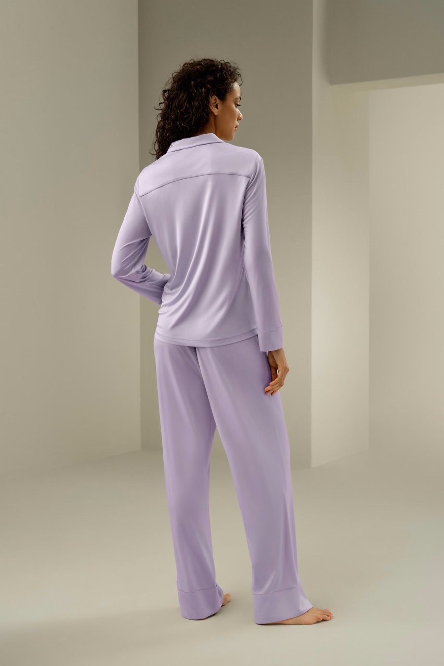 Zijde Jersey Klassieke Pyjama Set