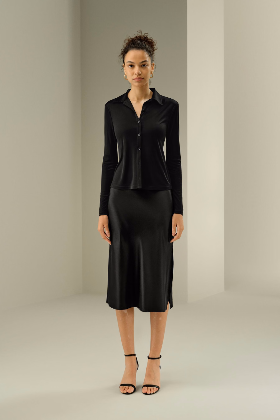 Basis Slim Zijde Jersey Shirt