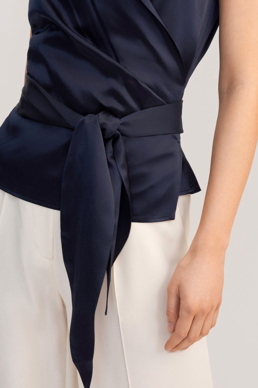 Vrouwen Elegante Zijde Wikkel Blouse