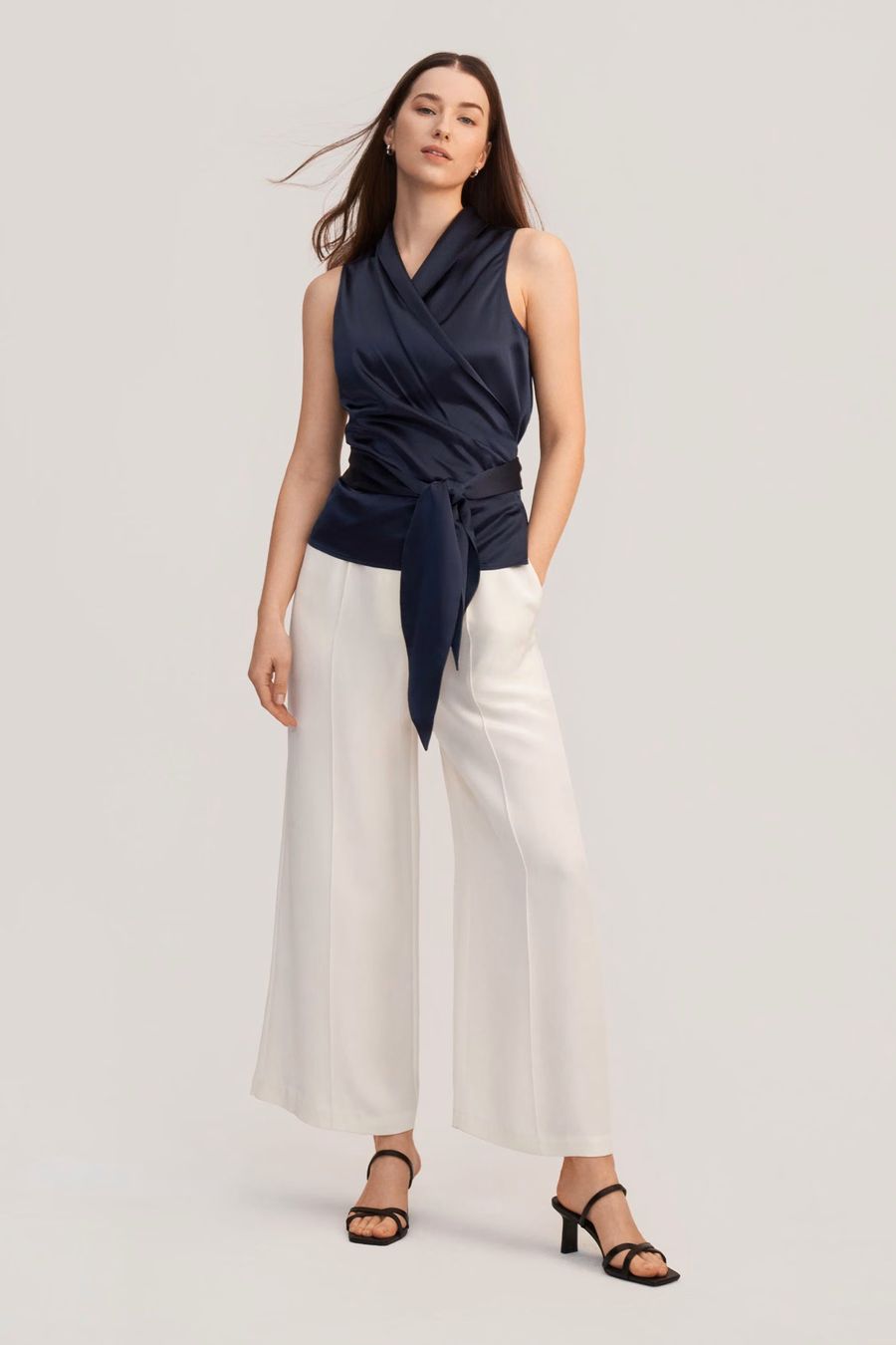 Vrouwen Elegante Zijde Wikkel Blouse