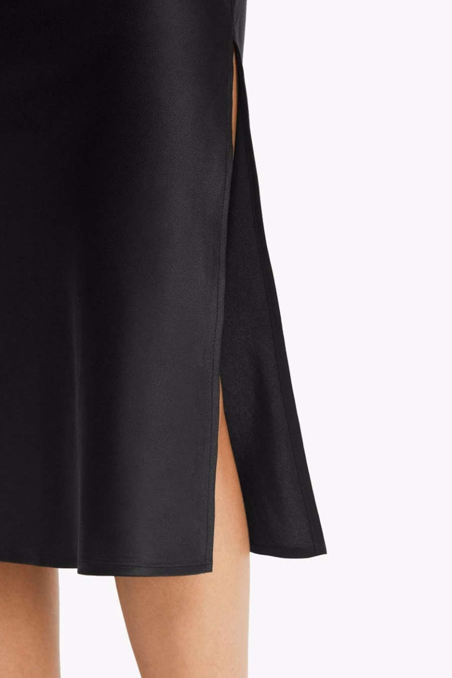 Flatterende Zijslit Zijde Midi Rok